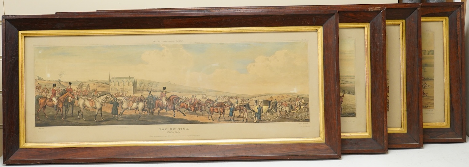 After Henry Thomas Alken (1784-1851), a set of four hunting interest lithographs, to include 'The Meeting', 'Full Cry' and 'The Death', published S & I Fuller, 1820s